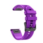 Eariy silicone quick-release wristband, compatible with Garmin Fenix 6X / Fenix 6X Pro, wear resistance and deformation resistance, suitable for all occasions., purple