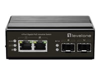 Levelone Igp-0432 - Switch - Industriell, -40°C Till 75°C - Ohanterad - 2 X 10/100/1000 (Poe) + 2 X Gigabit Sfp - Din-Skenmonterbar - Poe (60 W)