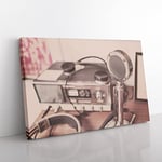 Big Box Art Vintage Retro Radio and Microphone Canvas Wall Art Print Ready to Hang Picture, 76 x 50 cm (30 x 20 Inch), Multi-Coloured