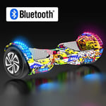 Hoverboard Self Balancing Hoverboard For Kids And Adults,Connect Bluetooth To Play Music,Can Load 130KG, Maximum Speed 15gKM/H, Maximum Mileage About 34KM (Color : Yellow)