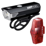 Cateye Ampp 100 & Viz 100 Front & Rear Bike LED Light Set USB Rechargeable Road
