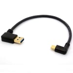 90 Degree USB 2.0 to Type C Right/Left Angled Male Cable Gold Plated USB C Extension Cord Data Transfer Sync lead (90°Type C-USB 3.0 A Right)