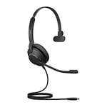 Jabra Evolve2 30 Headset – Noise Cancelling UC Certified Mono Headphones with 2-Microphone Call Technology – USB-C Cable – Black