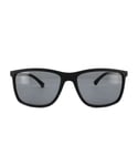 Emporio Armani Mens Sunglasses 4058 5063/81 Black Rubber Grey Polarized - One Size