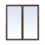 Energi Aluminium Fast fönster med mittpost 10, 11, Nötbrun