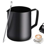 Milk Frothing Pitcher, Stainless Steel Milk Frothing Jug, Espresso Steaming Pitcher 12OZ/350ML 20OZ/600ML Coffee Milk Frother Cup with Decorating Art Pen for Espresso Machine, Milk Frother, Latte Art