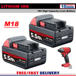 2X For Milwaukee M18 M18B5 Lithium XC 5.5AH Extended Capacity Battery 48-11-1860