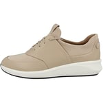 Clarks Women's Un Rio Lace Sneaker, Taupe Leather Textile Combi, 5.5 UK