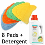 8 x Covers Pads for VAX Bionaire Duet Master S7 Steam Cleaner Mop + Detergent