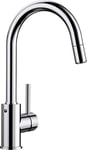 BLANCO MIDA-S – Kitchen Mixer Tap with High, Pull-out Spout – High Pressure – Chrome – 521454