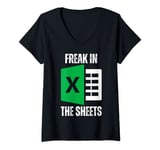 Freak In The Sheets Excel Spreadsheet Funny Office Jokes V-Neck T-Shirt