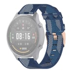 Beilaishi 22mm Stripe Weave Nylon Wrist Strap Watch Band for Xiaomi Mi Watch Color, Garmin Vivoactive 4 (Grey) replacement watchbands (Color : Blue)