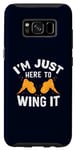 Coque pour Galaxy S8 I'm Just Here to Wing It Jeu de mots amusant avec ailes de poulet grillées