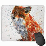 Watercolor Fox Mouse Pad with Stitched Edge Computer Mouse Pad with Non-Slip Rubber Base for Computers Laptop PC Gmaing Work Mouse Pad