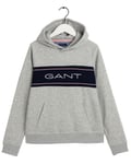 Gant Gant Archive Sweat Hoodie W Light Grey Melange (Storlek M)