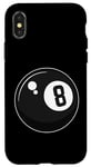 Coque pour iPhone X/XS Joueur de billard classique Magic 8 Huit Ball pour adultes et enfants