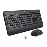 Logitech MK540 Advanced Wireless Keyboard and Mouse Combo for Windows, QWERTY Spanish Layout - Black