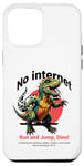 Coque pour iPhone 15 Pro Max Pas d'Internet, courir et sauter, Dino! Vérifiez les câbles, modem, routeur