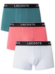 Lacoste3 Pack Trunks - Grey/Pink/Black