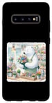 Coque pour Galaxy S10+ Ours Arrange Fleurs In Shop. Ice Bear Tablier Flower Shop