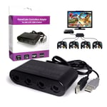 Convertisseur Adaptateur Gamecube Controller 4 Ports Portable pour Nintendo Wii U, PC USB, Switch Jeu Vidéo - Noir