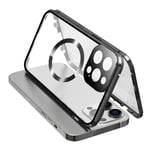 Dobbeltsidig spenne anti-kikk telefondeksel magnetisk varmespredning for iPhone Sort 16.5 x 8 x 1 cm iPhone 15 Pro Max