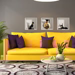 Stickers adhésifs 3D | Sticker Mural Autocollant effet 3D statuettes animaux et vase égyptien - Stickers muraux Chambre - Stickers muraux 3D - Déco Salon - Autocollants muraux Trompe l'oeil | 40x120cm