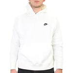 Nike M NSW Club Hoodie PO BB Sweat-Shirt Homme, White/White/(Black), L