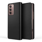 BELLA BEAR Case for Samsung Galaxy Z Fold 2 5G Cover[Wallet Case][Kickstand][Split Leather Case] Suitable for Galaxy Z Fold 2 5G Case(Black)