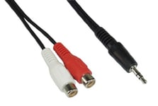 InLine® Câble audio stéréo 2 x RCA femelle vers mâle 3,5 mm 5 m