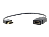 Kramer - HDMI-förlängningskabel med Ethernet - HDMI hona till HDMI hane - 30 cm - stöd för 4K