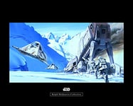 Komar Poster d'art Mural, 50cm x 40cm, Star Wars Classique RMQ Hoth Battle Snowspeeder