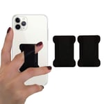 Amazon Brand - Eono Finger Strap Phone Holder -Ultra-Thin Anti-Slip Universal Cell Phone Grips Band Holder for Back of Phone - 5.5cm in length,Black,2-Pack