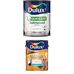 Dulux Quick Dry Satinwood Paint, 750 ml (Pure Brilliant White) Easycare Washable and Tough Matt (Magnolia)