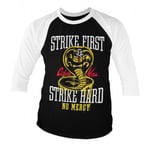 Hybris Strike First - Hard No Mercy Baseball 3/4 Sleeve Tee (WhiteBlack,XXL)