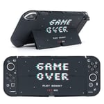 BelugaDesign Game Over Switch - Coque de Protection Rigide à Clipser avec béquille pour Nintendo Switch OLED (Switch OLED, Noir)