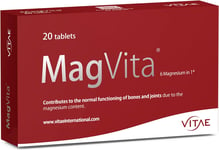 Vitae Magvita 20 Tablets; 6 Salts of Magnesium, Taurine and Vitamin B6; Help Mus