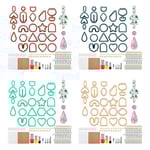 142x Polymer Clay Cutters Set för att göra örhängen för DIY Craft Fashion Gift Röd