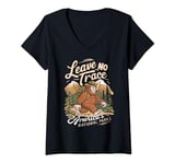 Womens Leave No Trace America's National Parks Funny Bigfoot V-Neck T-Shirt