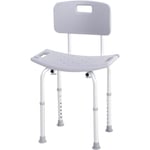 Chaise de douche siège de douche ergonomique hauteur réglable pieds antidérapants charge max. 136 Kg alu hdpe gris