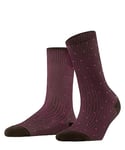 FALKE Women's Rib Dot Socks, Cotton, Brown (Dark Brown 5235), 7-8 (1 Pair)