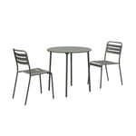 Table de jardin ronde en métal savane avec 2 chaises