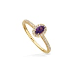 Scrouples Diana Roset 14 Karat Guld Ring Med Diamanter 0,17 Carat H-w/si Og Ametist 713775