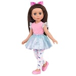 Glitter Girls – 14-inch Fashion Doll – Brown Hair & Purple-Blue Eyes – Poseable Arms & Legs – Ruffle Outfit & Hair Bow – 3 Years + JOUET– Candice