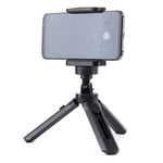 Mini Tripod / selfie stick med telefonhållare, 21cm - Svart