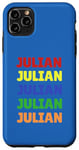 Coque pour iPhone 11 Pro Max Pile de noms colorés Julian | Pride in your name