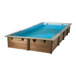 Piscine bois rectangulaire Ubbink Ibiza LDD 3,5 x 6,5 x h.1,40 m + bâche incluse