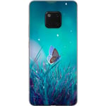 Huawei Mate 20 Pro Gennemsigtigt Telefoncover Blå fjäril