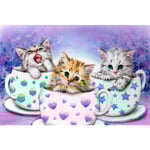 30 × 40 Thé tasse de poche chat diamantmålning (30 * 40, 1 st