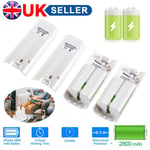 White Rechargeable Battery Four Pack Fit Wii Remote Controller 2800mAh Power Set
